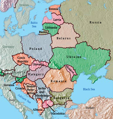 revised eastern europe map